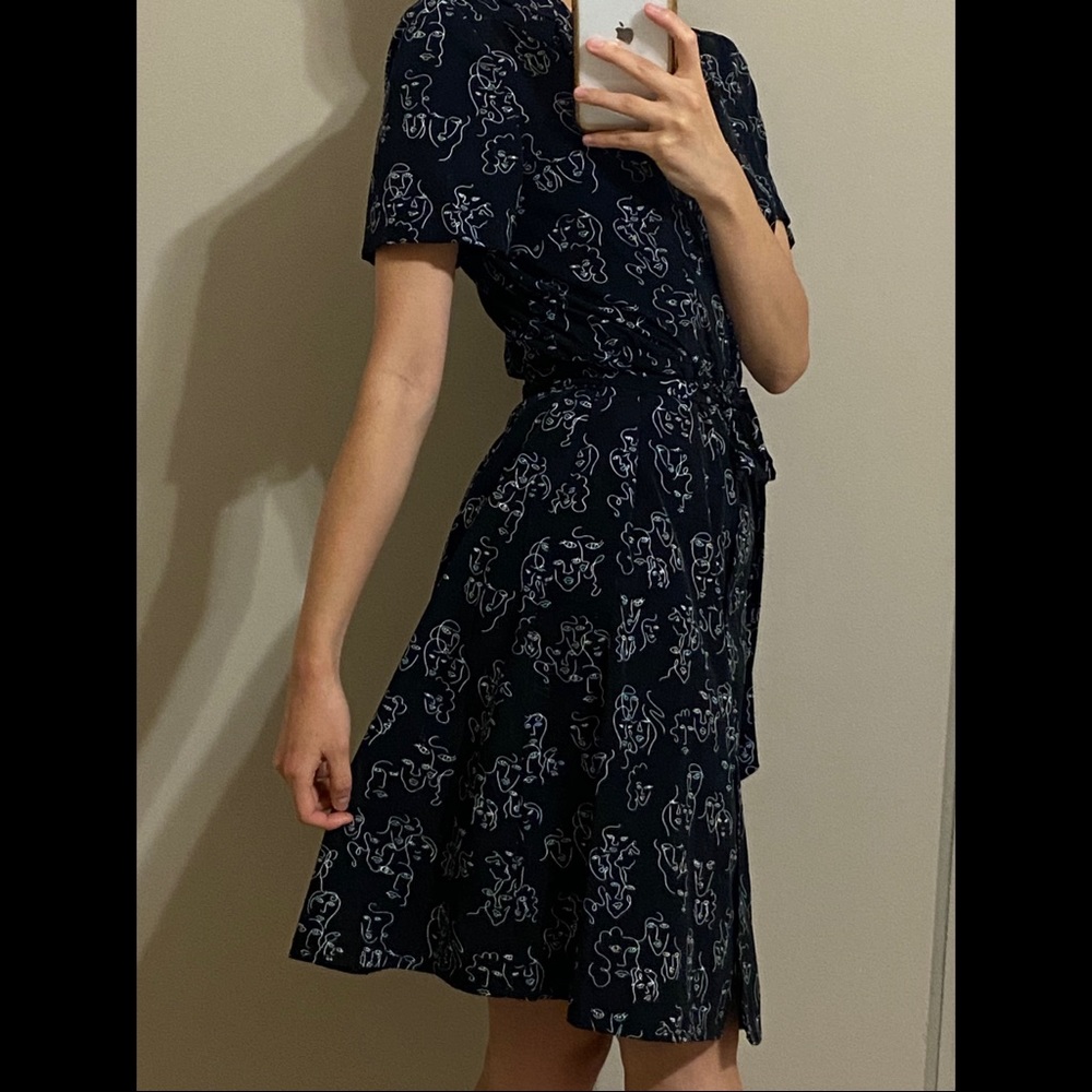 black face patterned dress